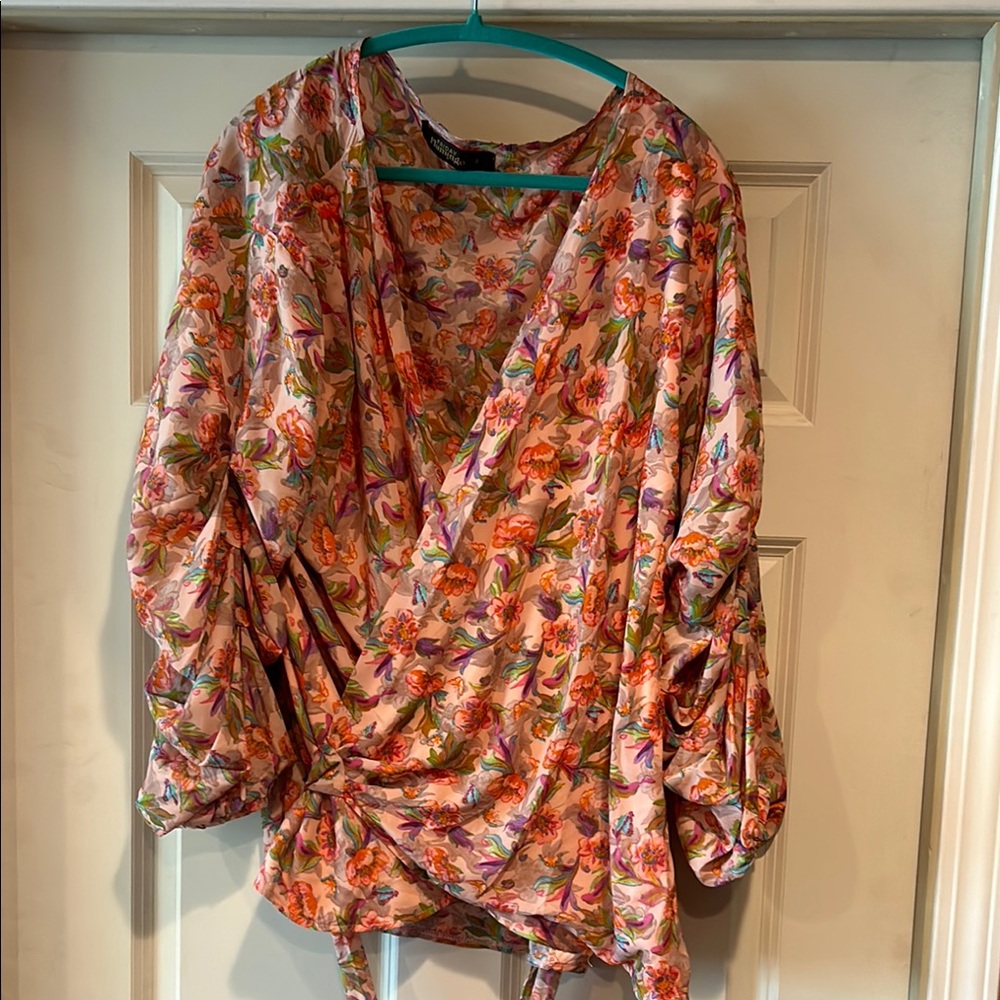 Floral Wrap Blouse